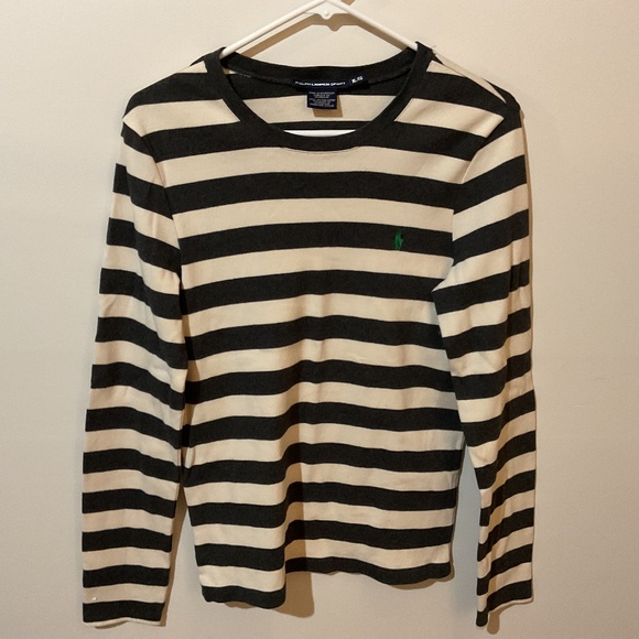 Ralph Lauren Sport Tops - Vintage Ralph Lauren Sport T Shirt grey and cream